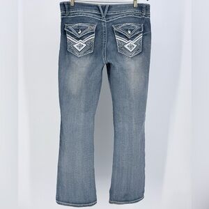 Y2K Embellish Flare Jeans Body Central Sz 13 Mid Rise Bootcut Rhinestone Pockets